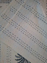 Load image into Gallery viewer, Haven ~coastal palm kantha blanket ~ blue