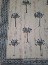 Load image into Gallery viewer, Haven ~coastal palm kantha blanket ~ blue
