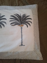 Load image into Gallery viewer, Pillow slip pair "palm" grey
