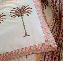 Load image into Gallery viewer, Pillow slip pair "palm" pink
