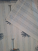 Load image into Gallery viewer, Haven ~coastal palm kantha blanket ~ blue
