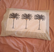 Load image into Gallery viewer, Pillow slip pair "palm" grey

