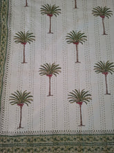 Load image into Gallery viewer, Haven ~coastal palm kantha blanket ~ green
