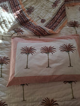 Load image into Gallery viewer, Pillow slip pair "palm" pink
