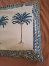 Load image into Gallery viewer, Pillow slip pair "palm" blue
